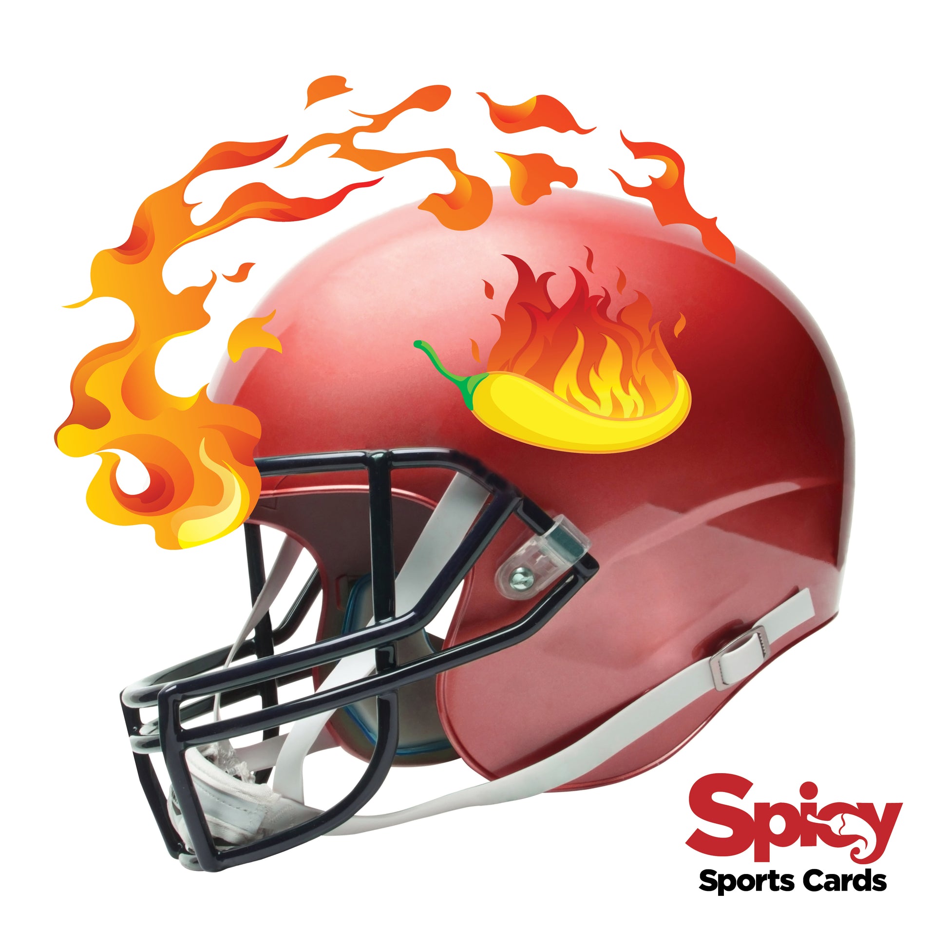 flaming football helmet FULL SIZED SPICE!”